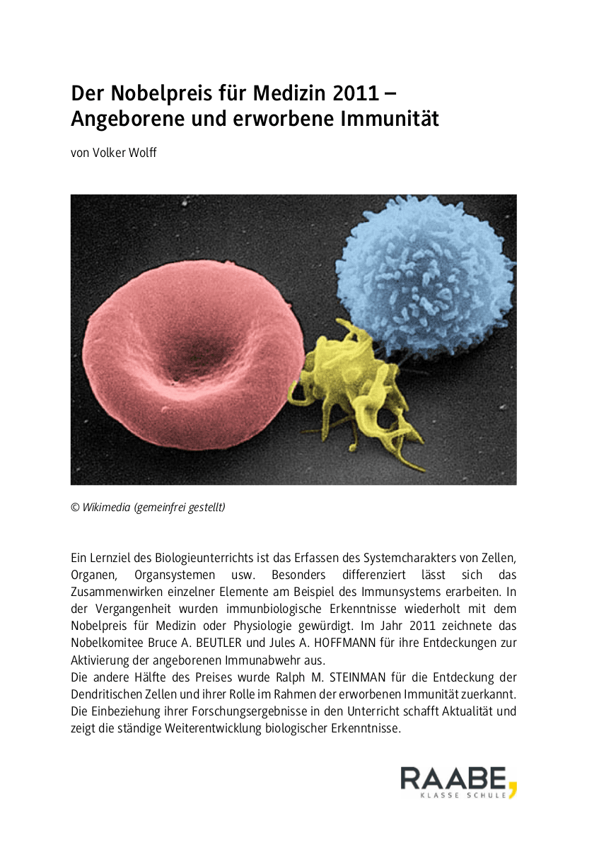 Der Nobelpreis für Medizin 2011