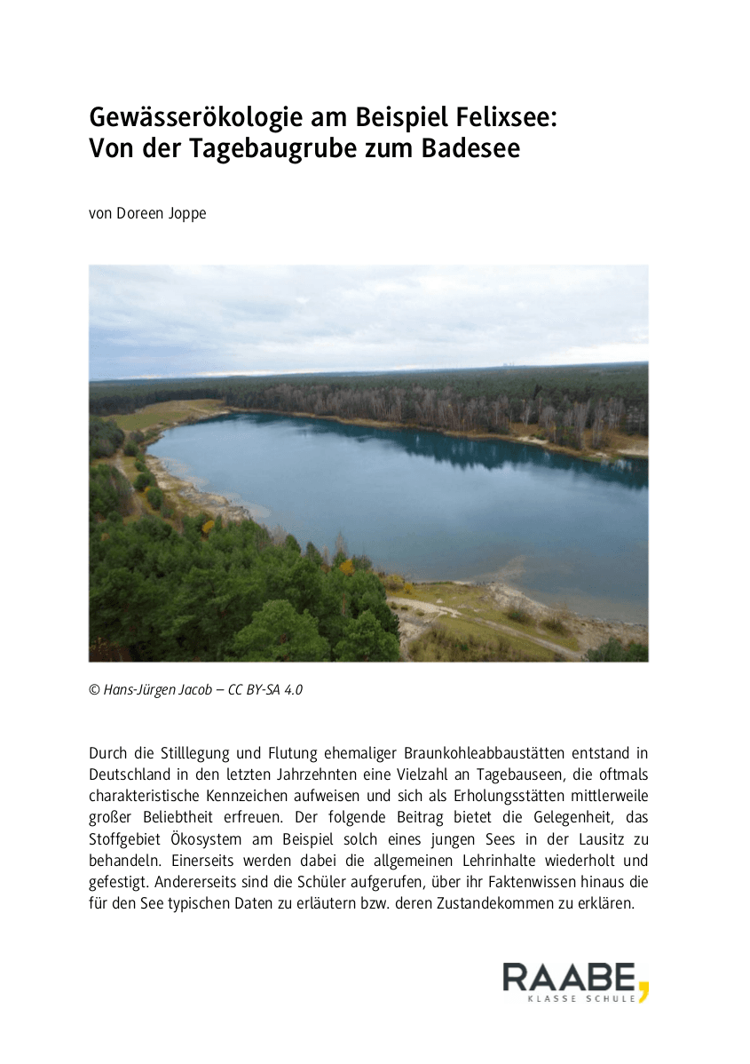 Gewässerökologie am Beispiel Felixsee