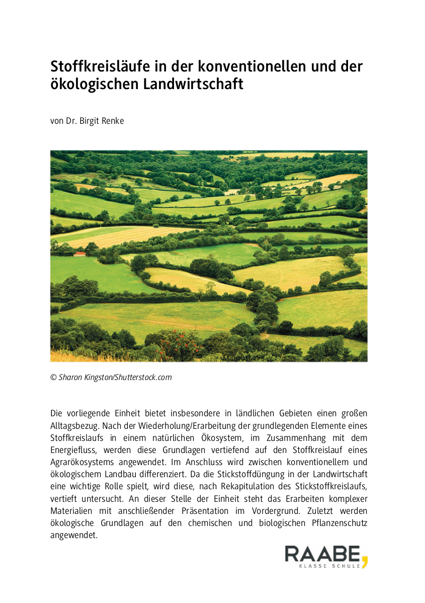 Stoffkreisläufe in der konventionellen und ökologischen Landwirtschaft