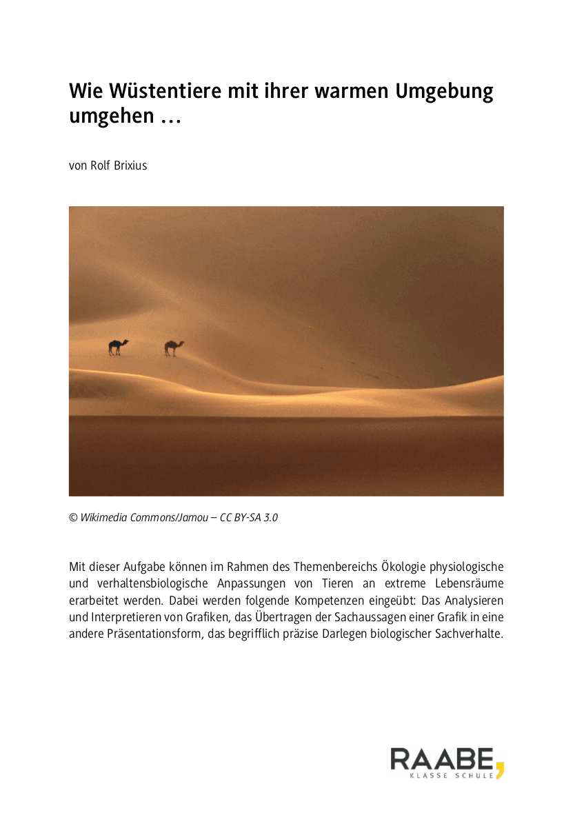 Wie Wüstentiere mit ihrer warmen Umgebung umgehen...