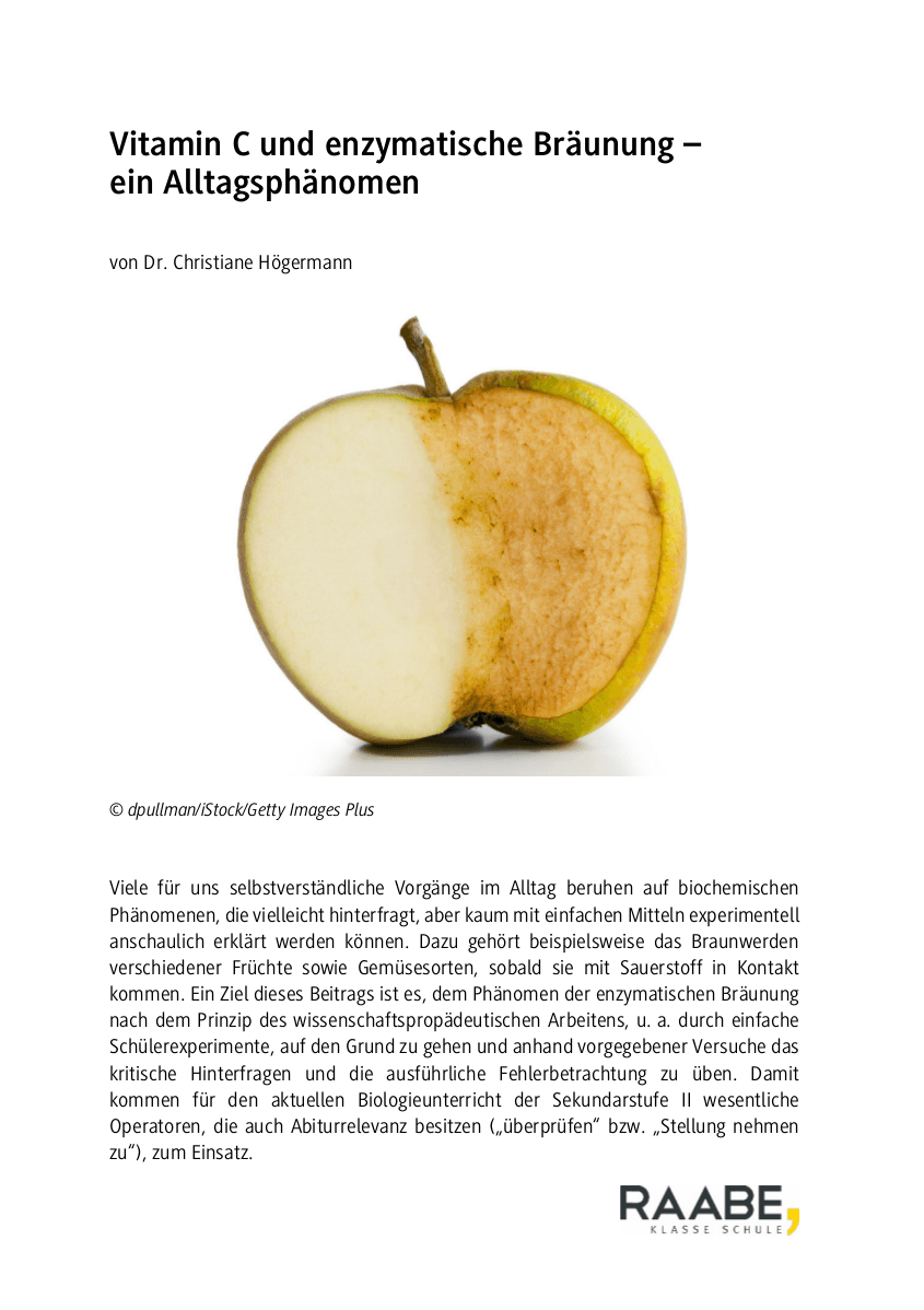 Vitamin C und enzymatische Bräunung