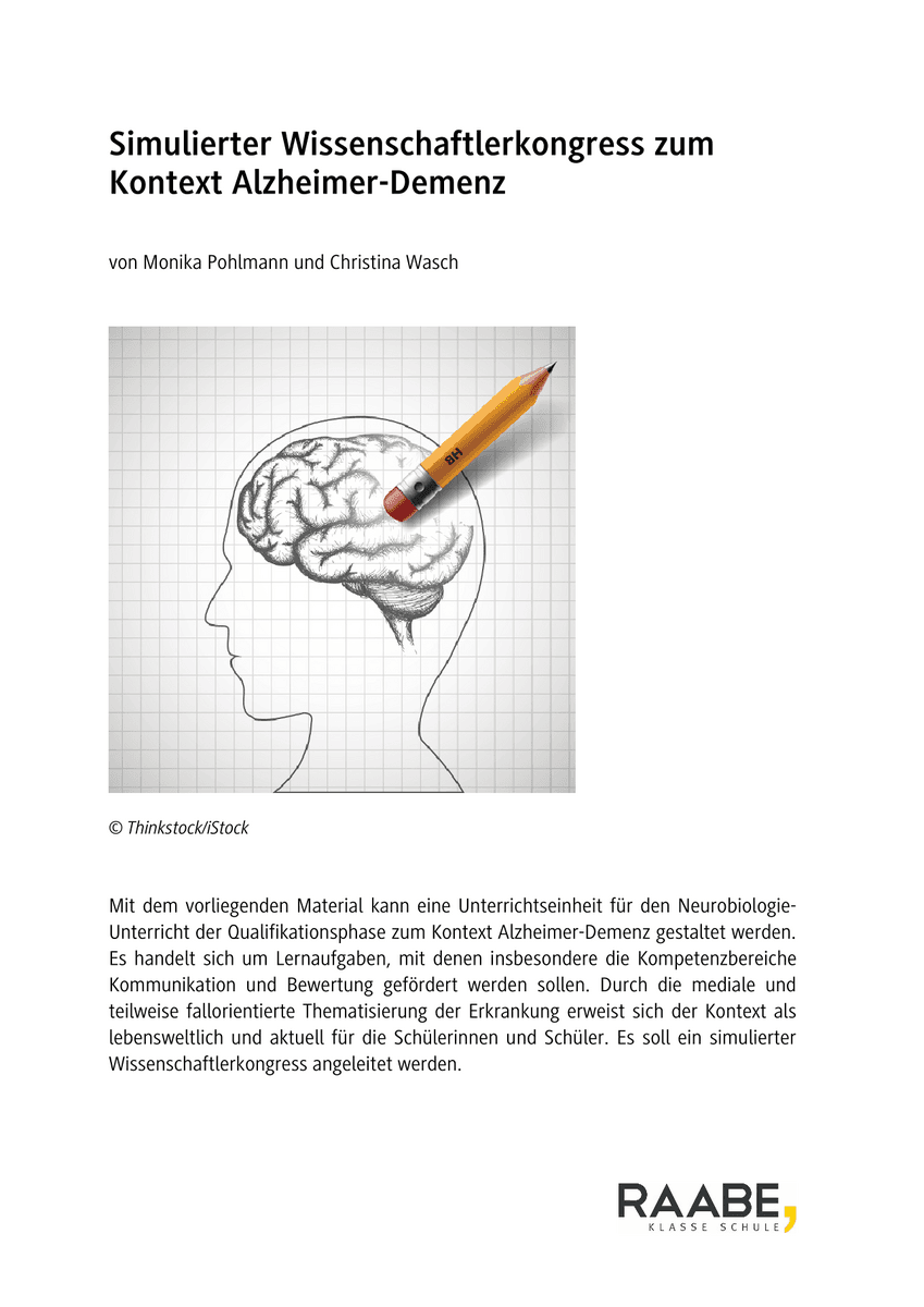 Simulierter Wissenschaftlerkongress zum Kontext Alzheimer-Demenz