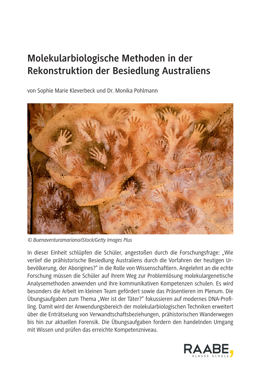 Molekularbiologische Methoden in der Rekonstruktion der Besiedlung Australiens