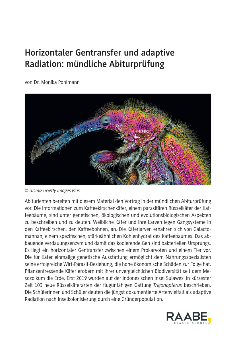 Horizontaler Gentransfer und adaptive Radiation