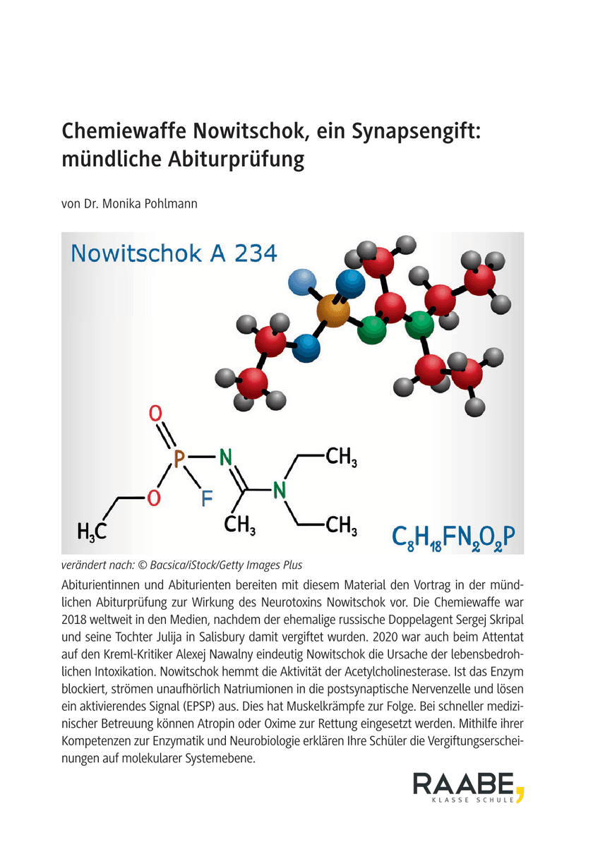 Chemiewaffe Nowitschok, ein Synapsengift: mündliche Abiturprüfung