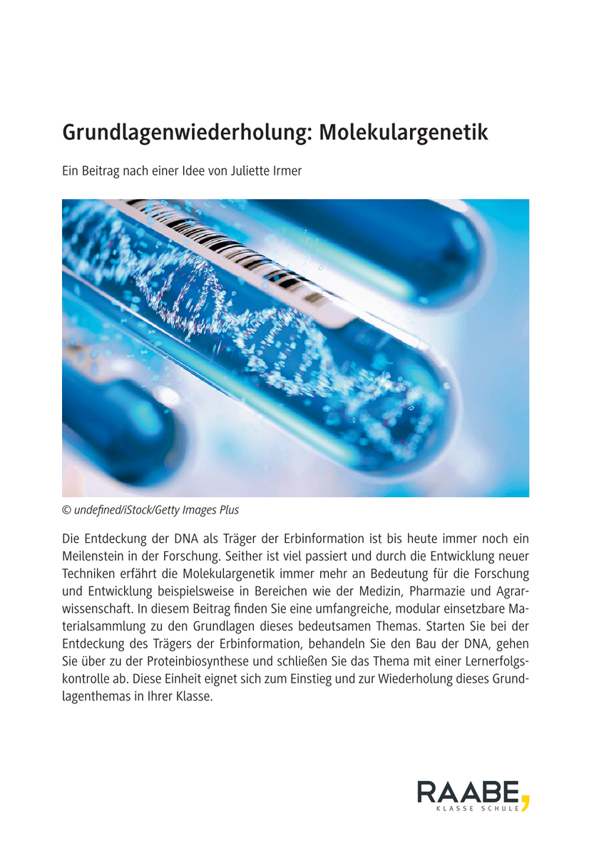 Grundlagenwiederholung: Molekulargenetik