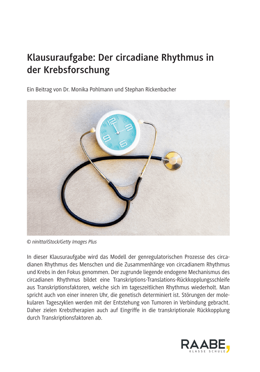 Klausuraufgabe: Der circadiane Rhythmus in der Krebsforschung