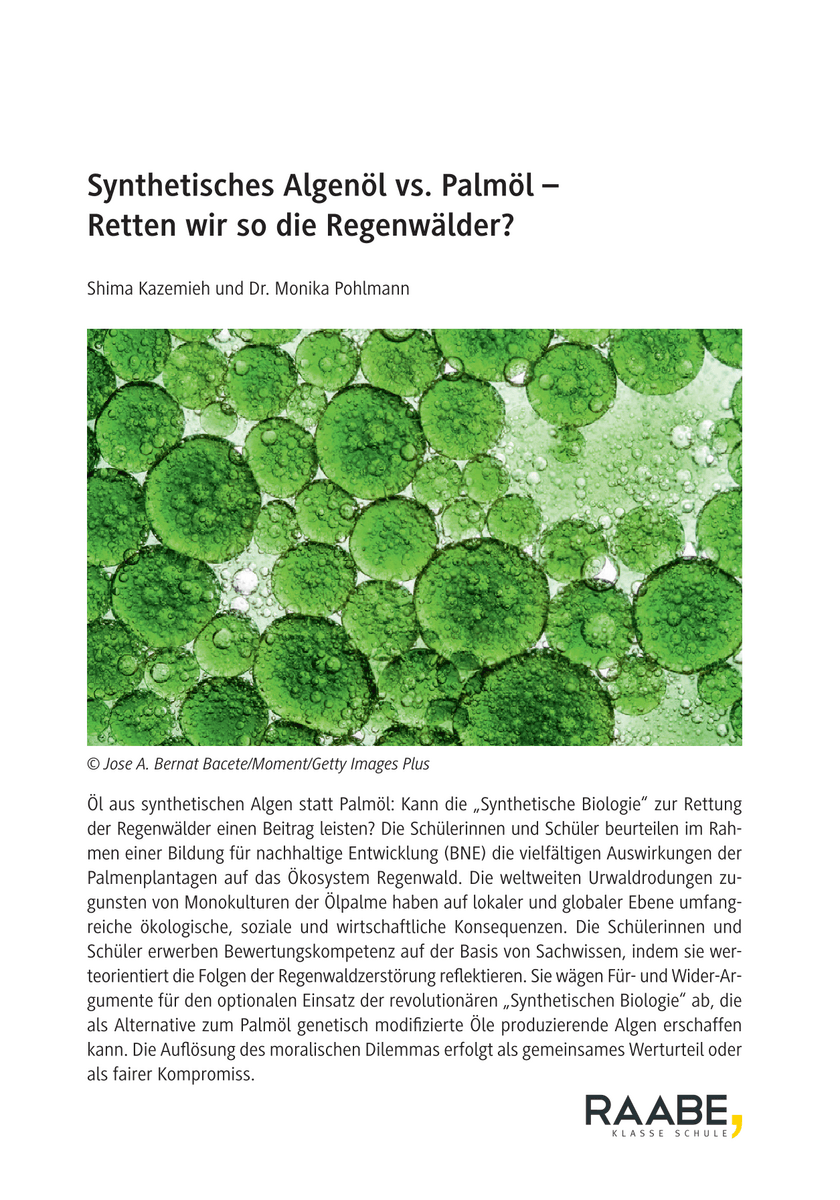 Synthetisches Algenöl vs. Palmöl