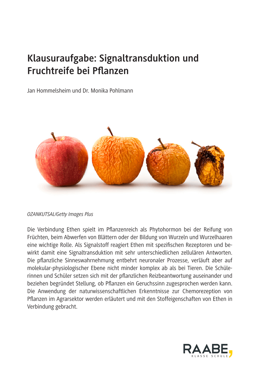 Klausuraufgabe: Signaltransduktion und Fruchtreife bei Pflanzen