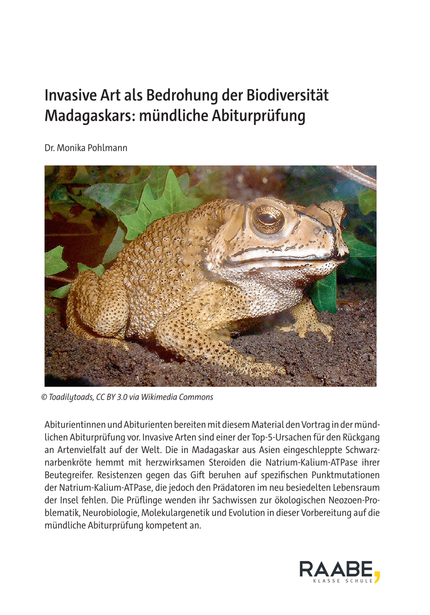 Invasive Art als Bedrohung der Biodiversität Madagaskars: mündliche Abiturprüfung
