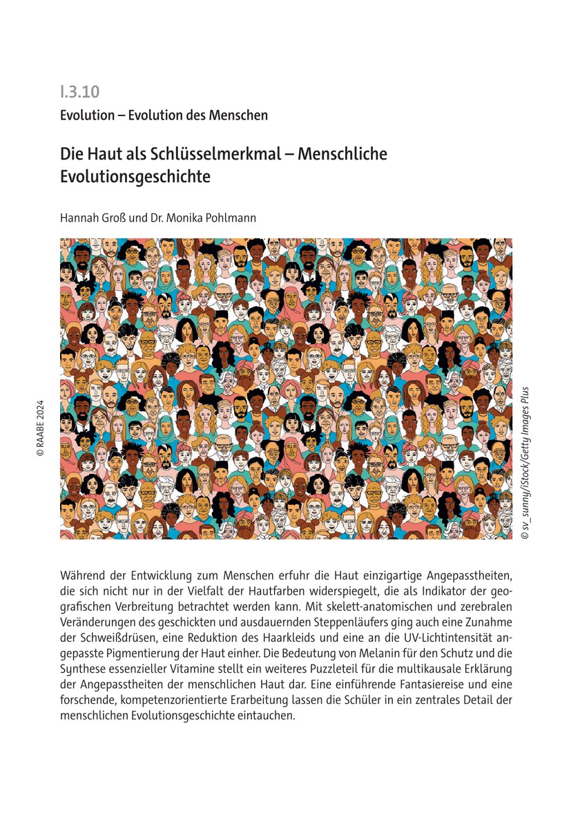 Die Haut als Schlüsselmerkmal