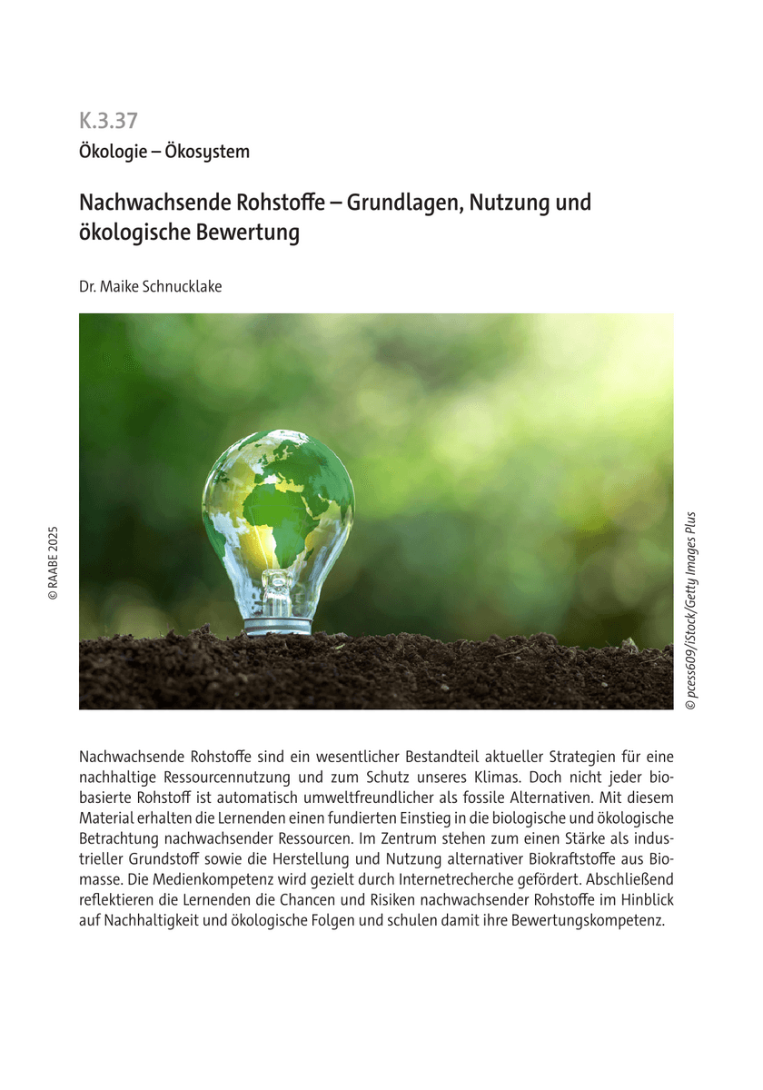 Nachwachsende Rohstoffe