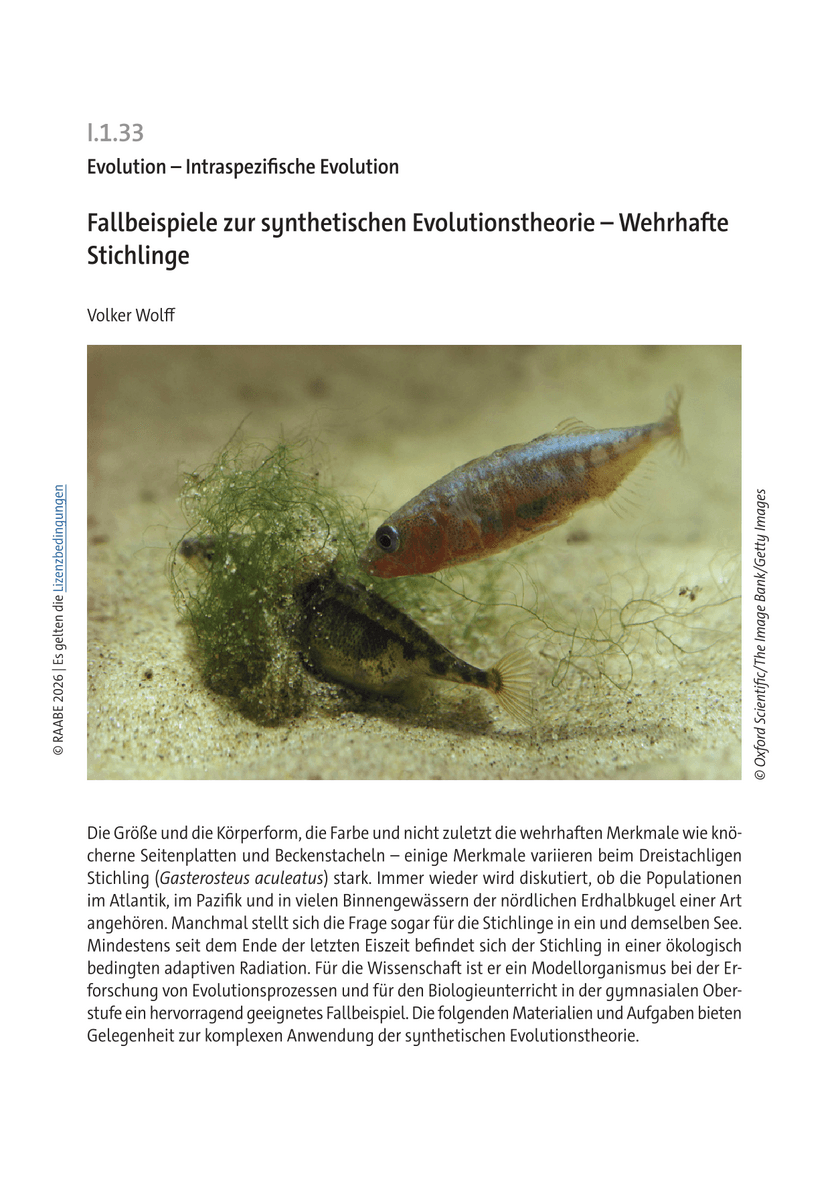 Fallbeispiele zur synthetischen Evolutionstheorie