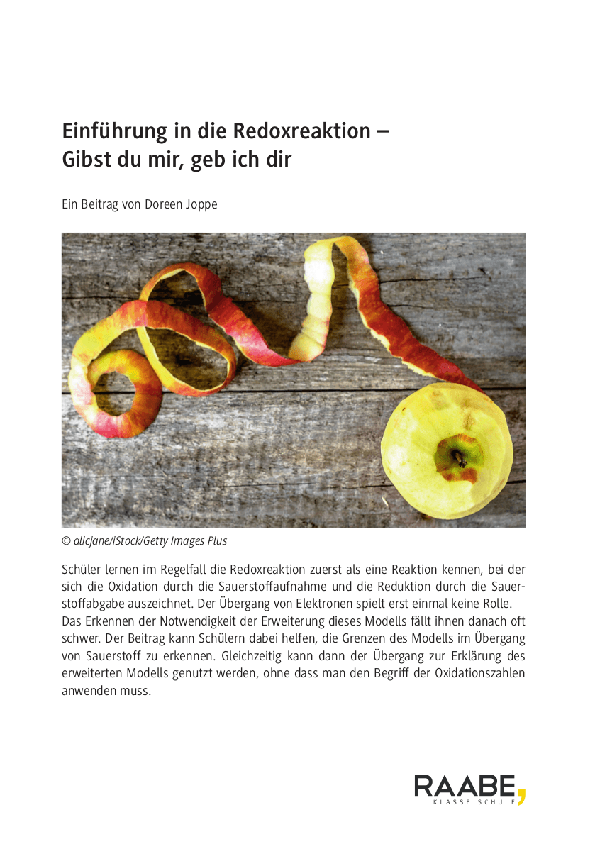 Einführung in die Redoxreaktion