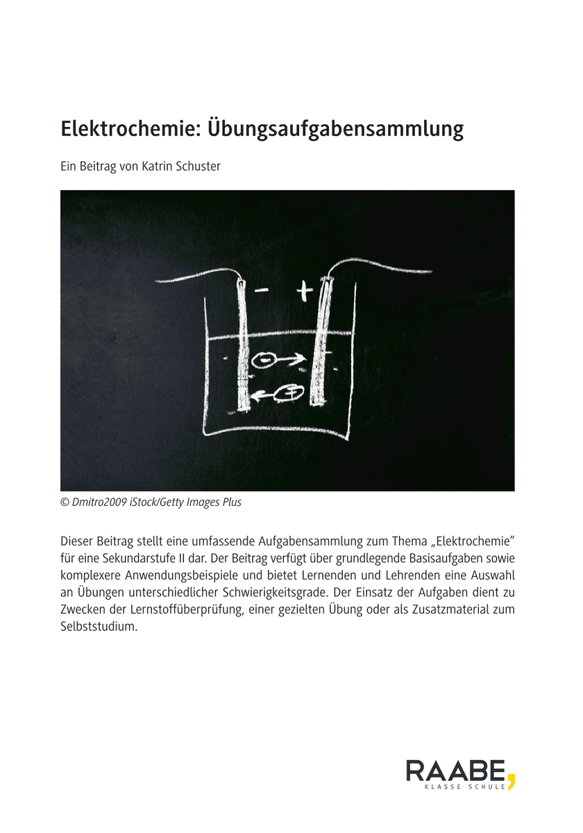 Elektrochemie: Übungsaufgabensammlung
