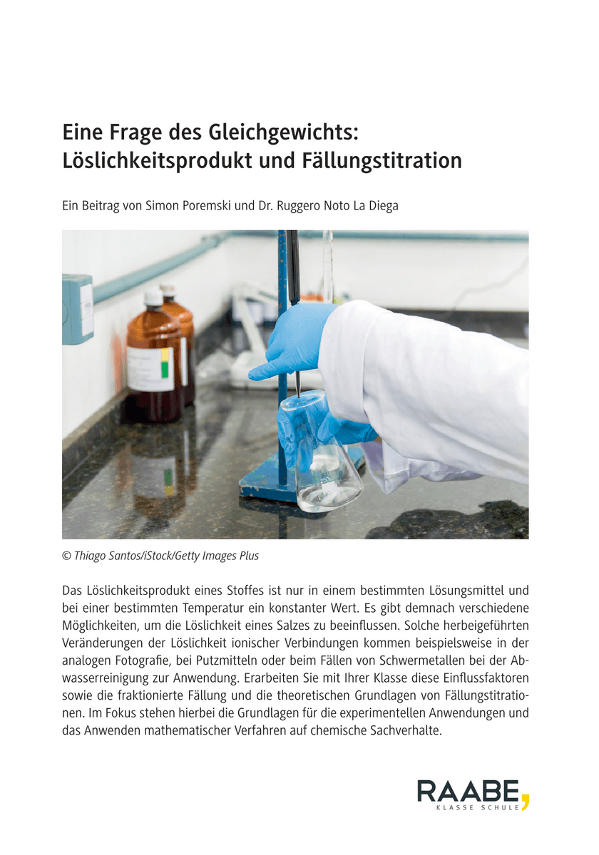 Eine Frage des Gleichgewichts: Löslichkeitsprodukt und Fällungstitration