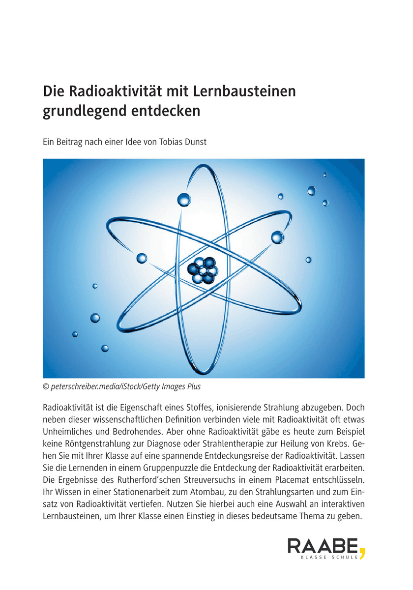 Die Radioaktivität mit Lernbausteinen grundlegend entdecken