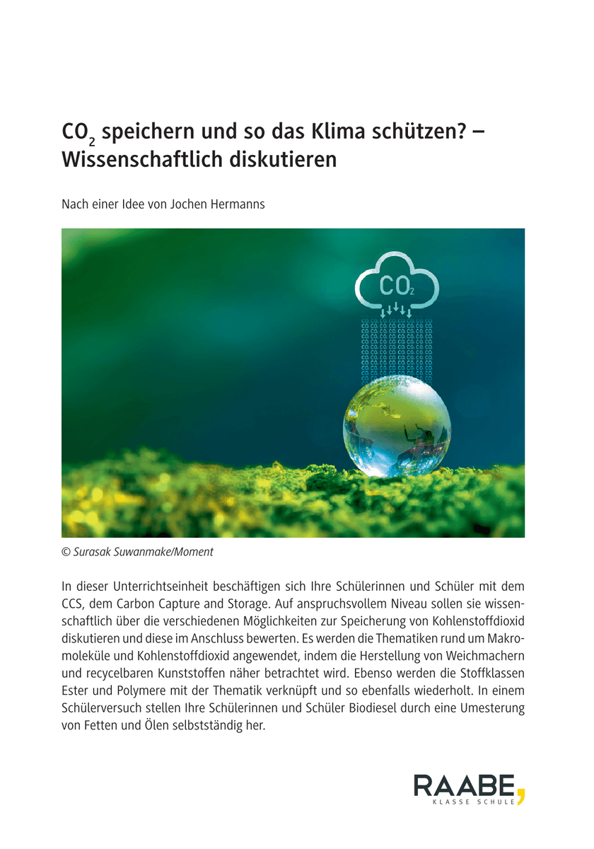 CO2 speichern und so das Klima schützen?