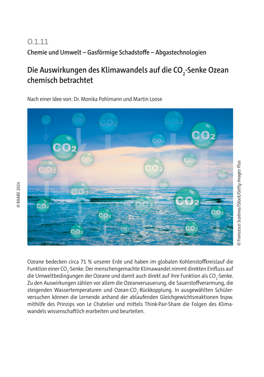 Die Auswirkungen des Klimawandels auf die CO2-Senke Ozean chemisch betrachtet
