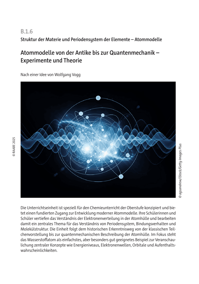 Atommodelle von der Antike bis zur Quantenmechanik