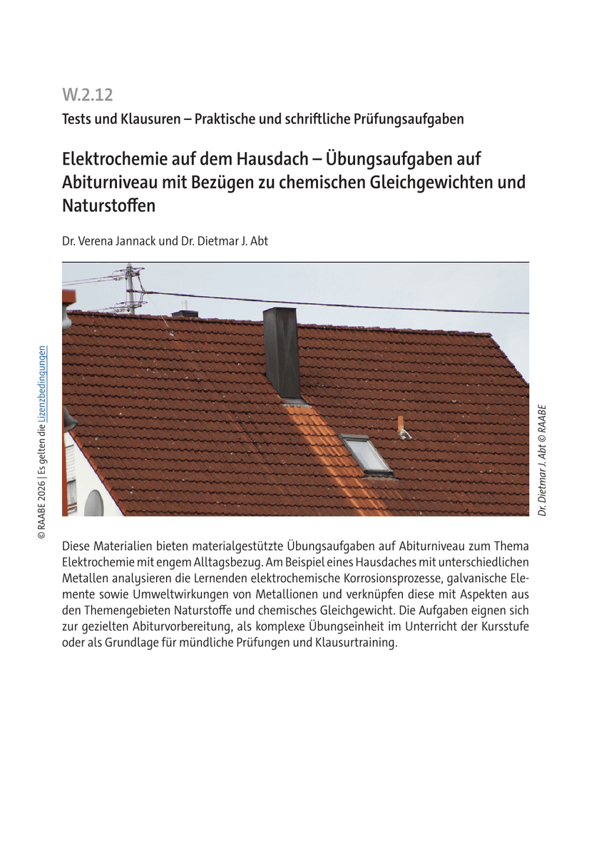 Elektrochemie auf dem Hausdach