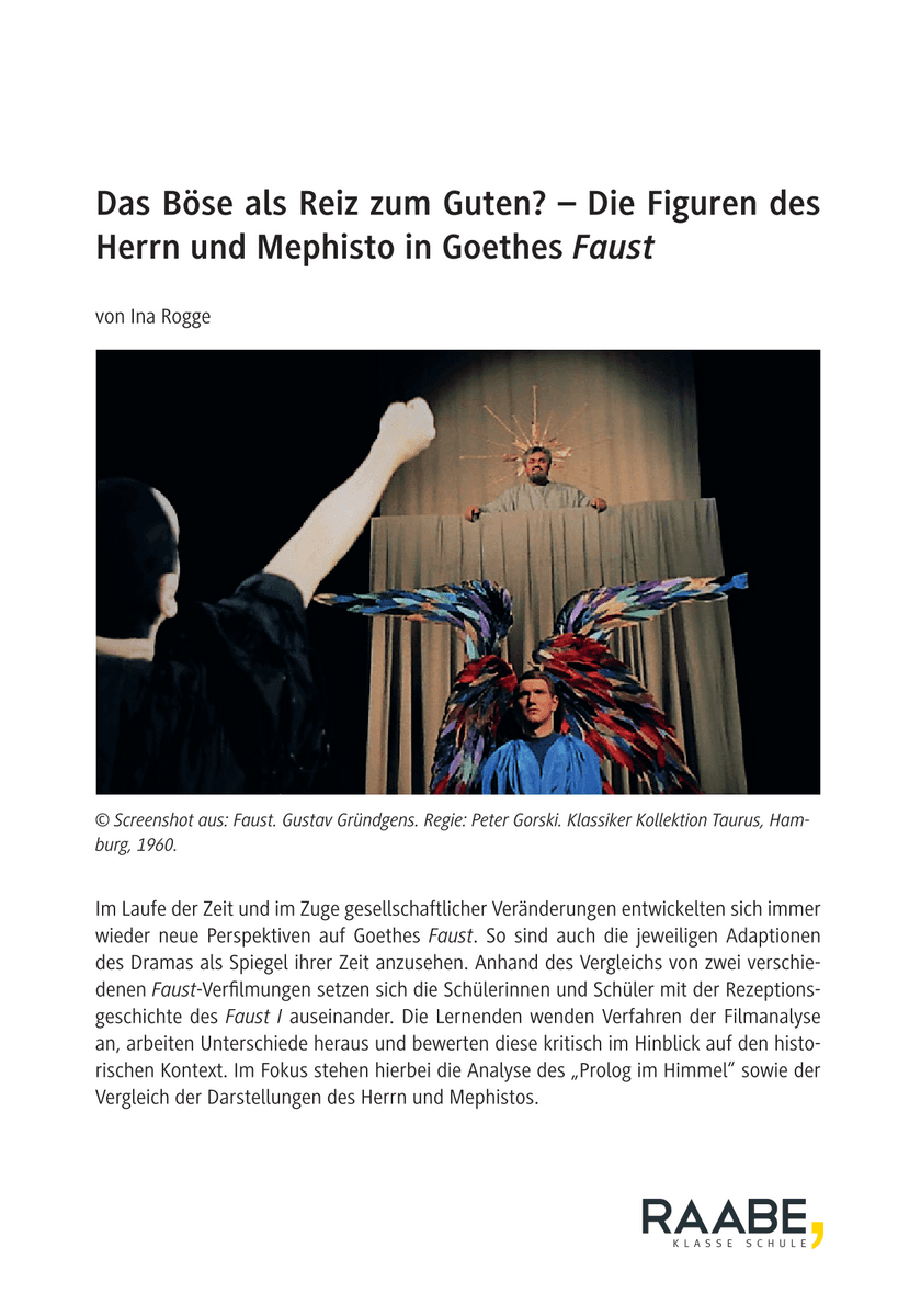 Die Figuren des Herrn und Mephisto in Goethes Faust
