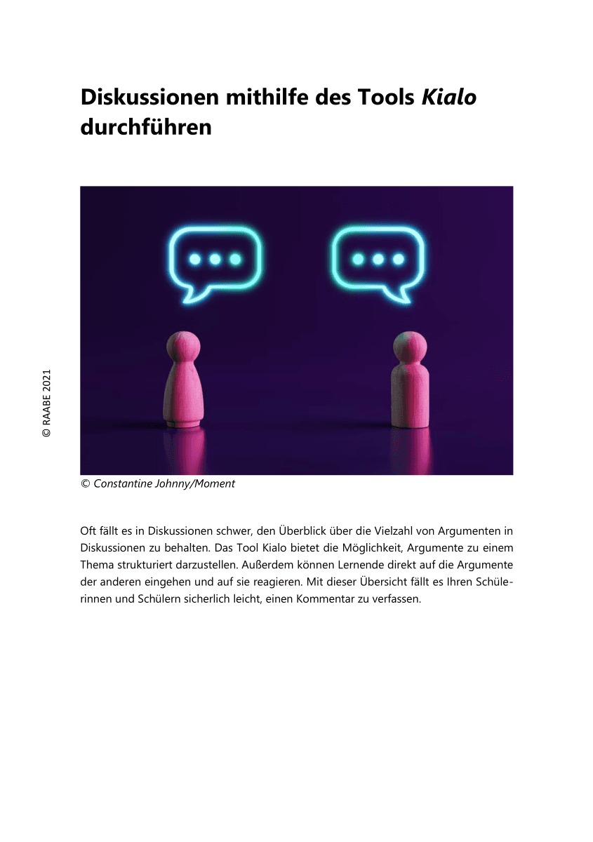 Diskussionen mithilfe des Tools Kialo durchführen