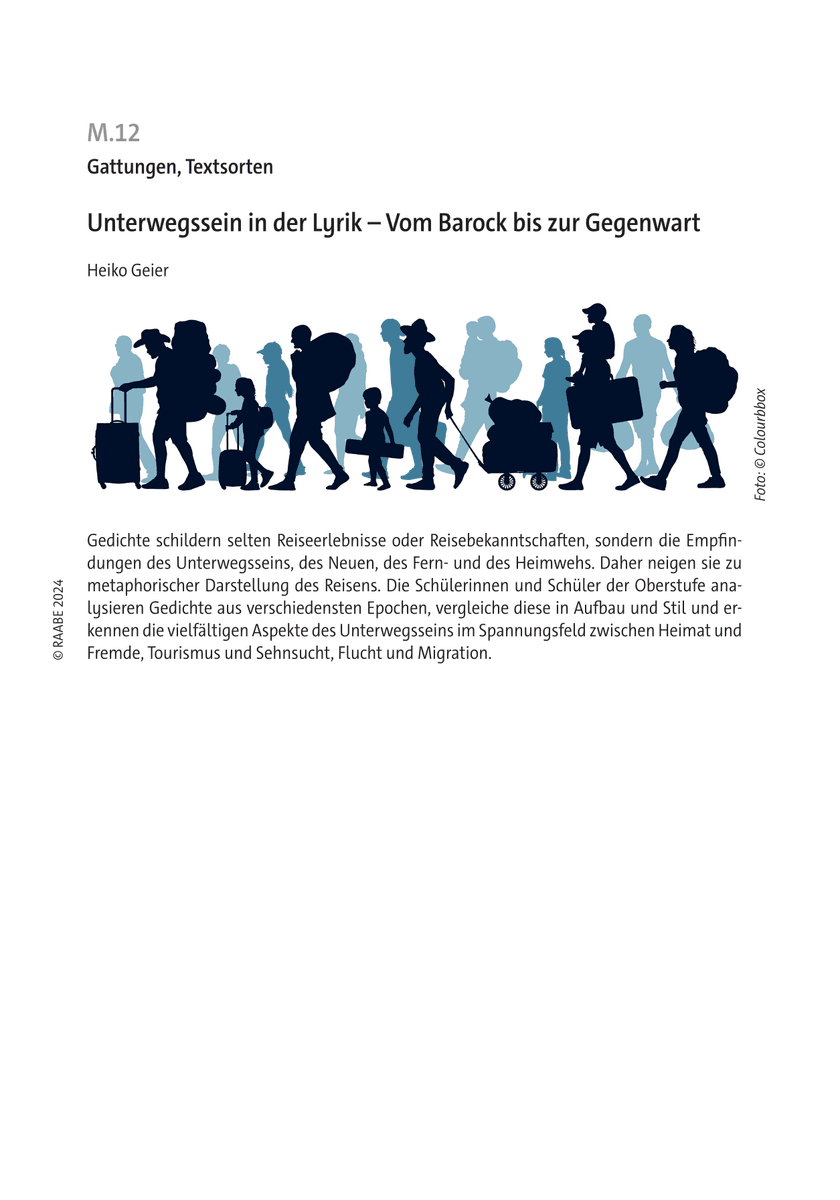 Unterwegssein in der Lyrik