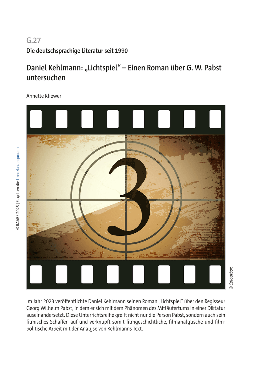 Daniel Kehlmann: „Lichtspiel“