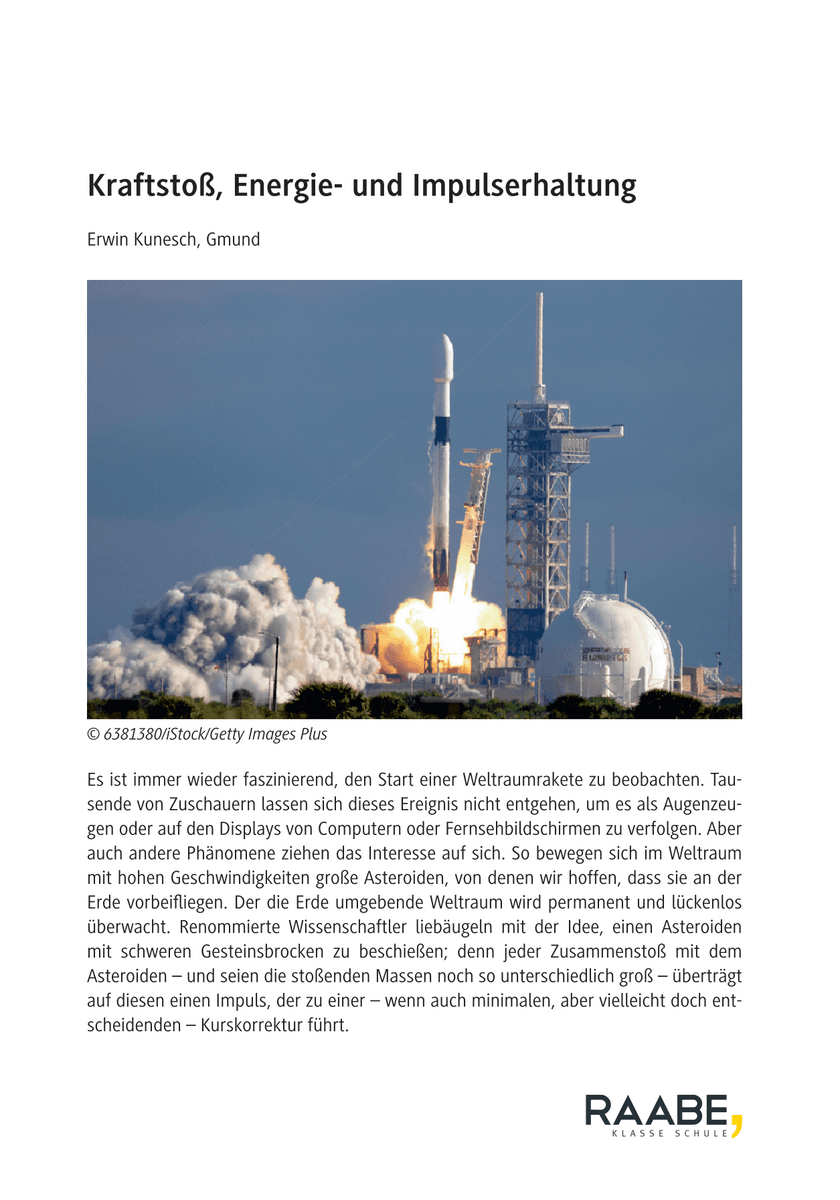 Kraftstoß, Energie- und Impulserhaltung