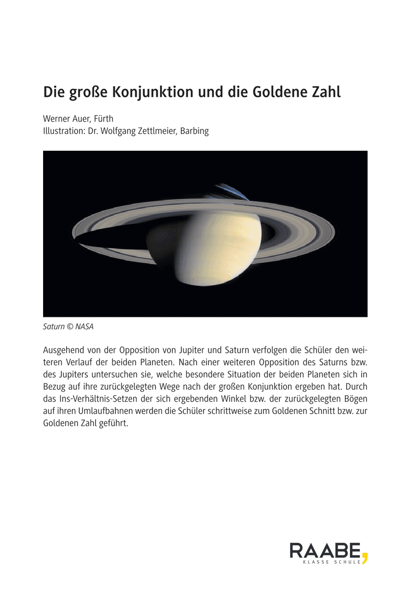 Die große Konjunktion und die Goldene Zahl