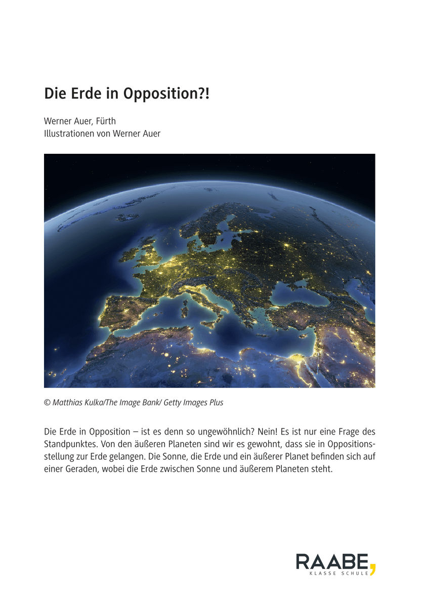 Die Erde in Opposition?!