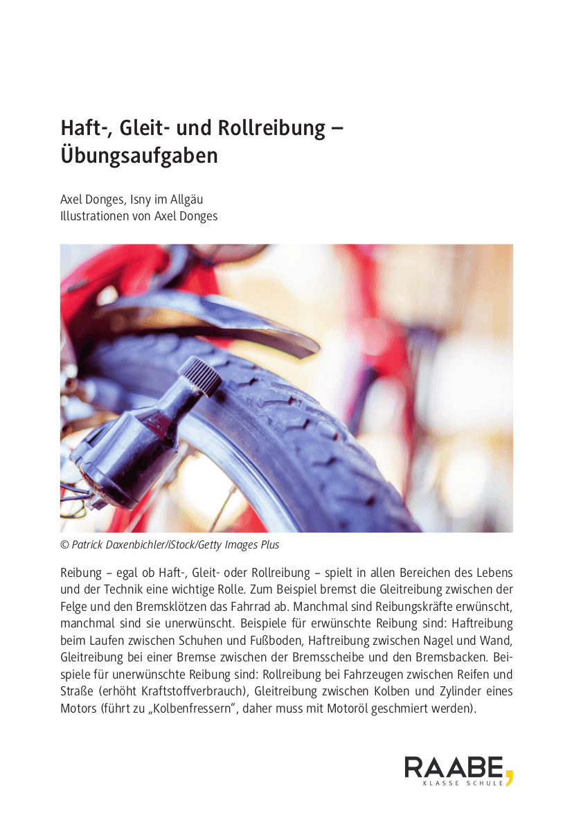 Haft-, Gleit- und Rollreibung - Übungsaufgaben