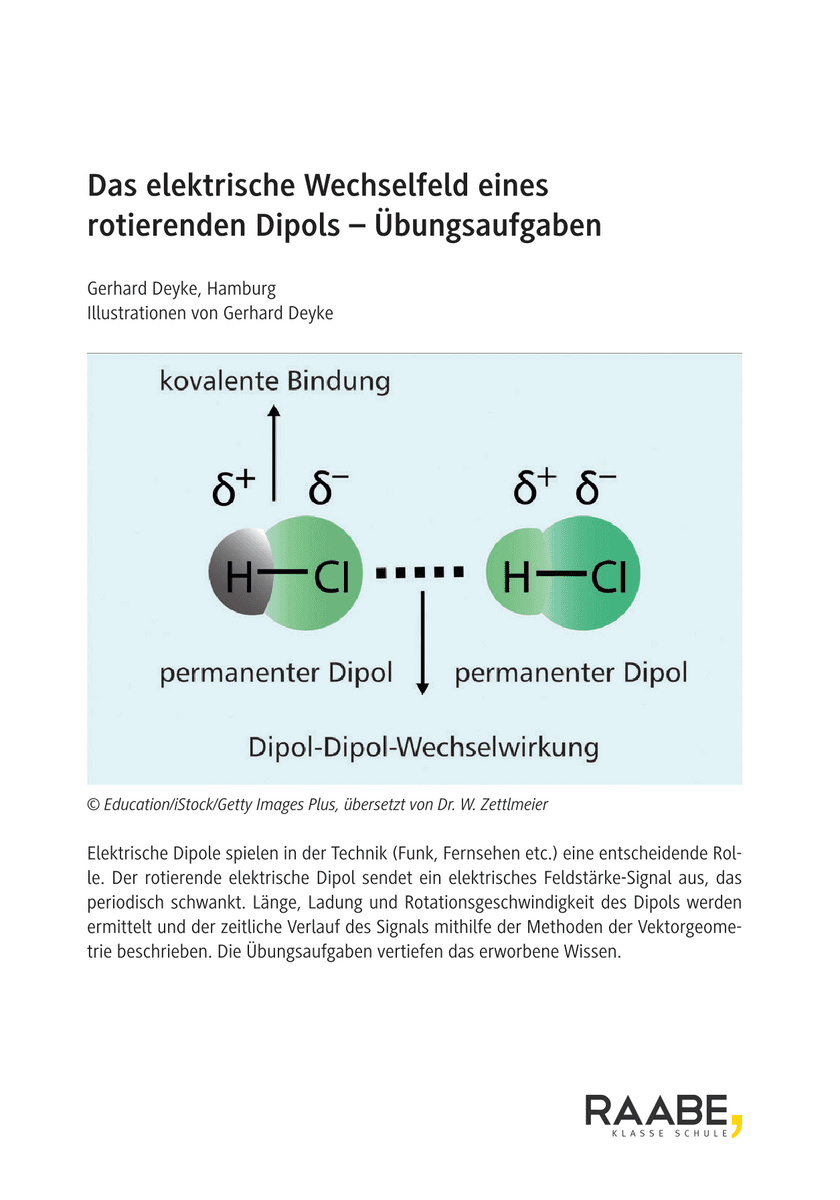 Das elektrische Wechselfeld eines rotierenden Dipols
