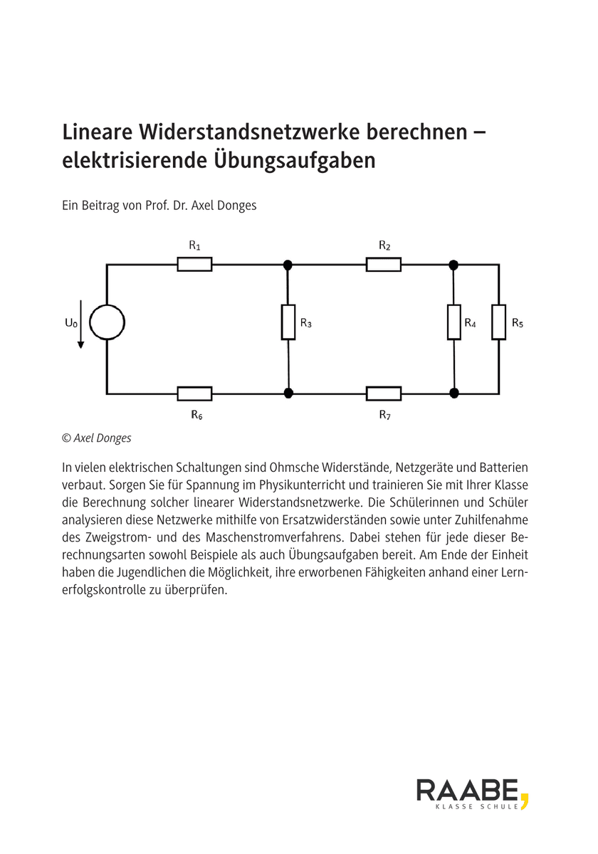 Lineare Widerstandsnetzwerke berechnen