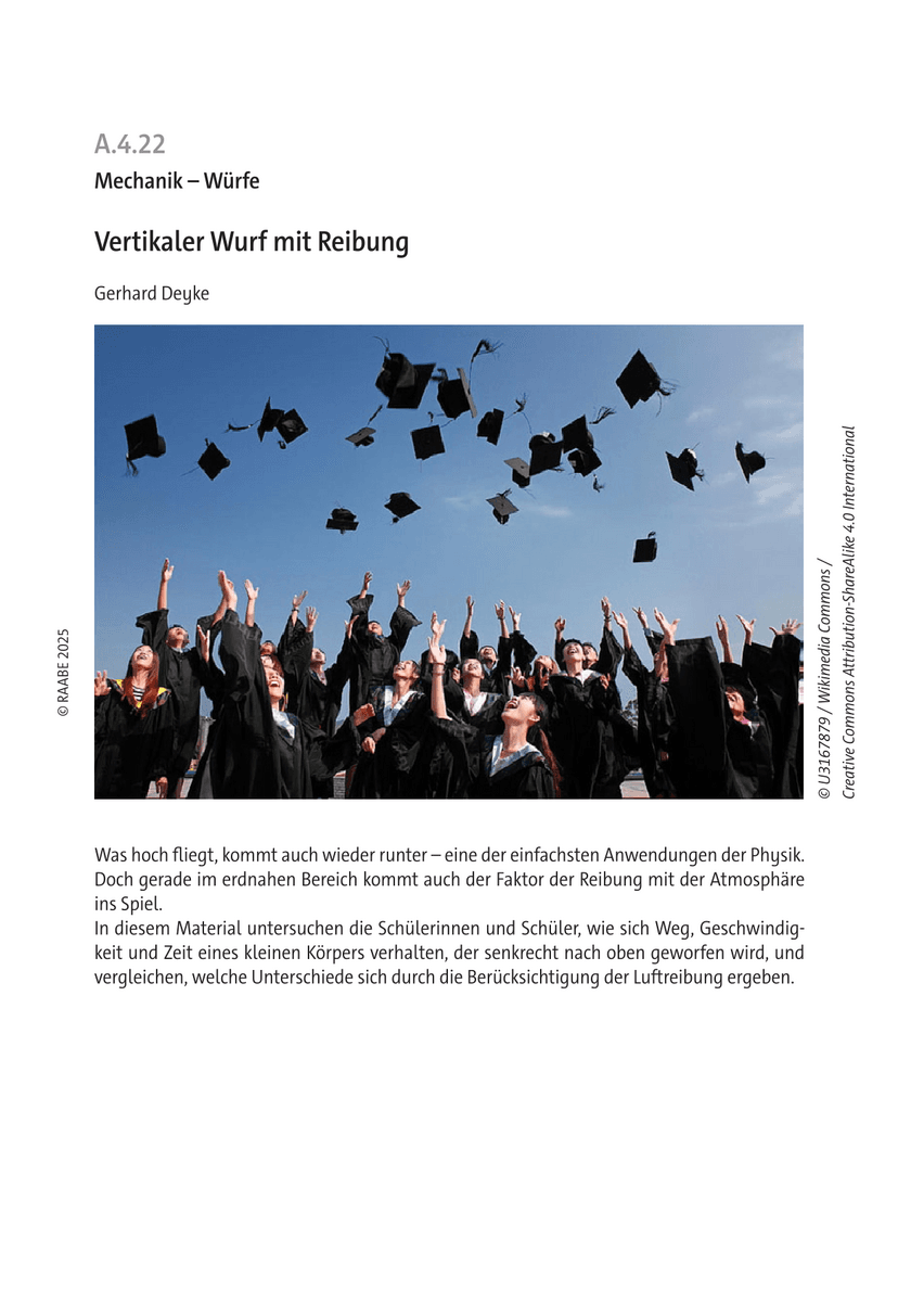 Vertikaler Wurf mit Reibung