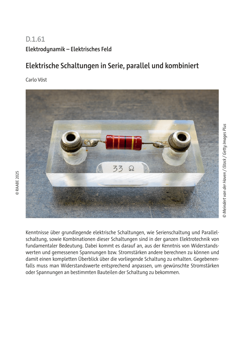 Elektrische Schaltungen in Serie, parallel und kombiniert