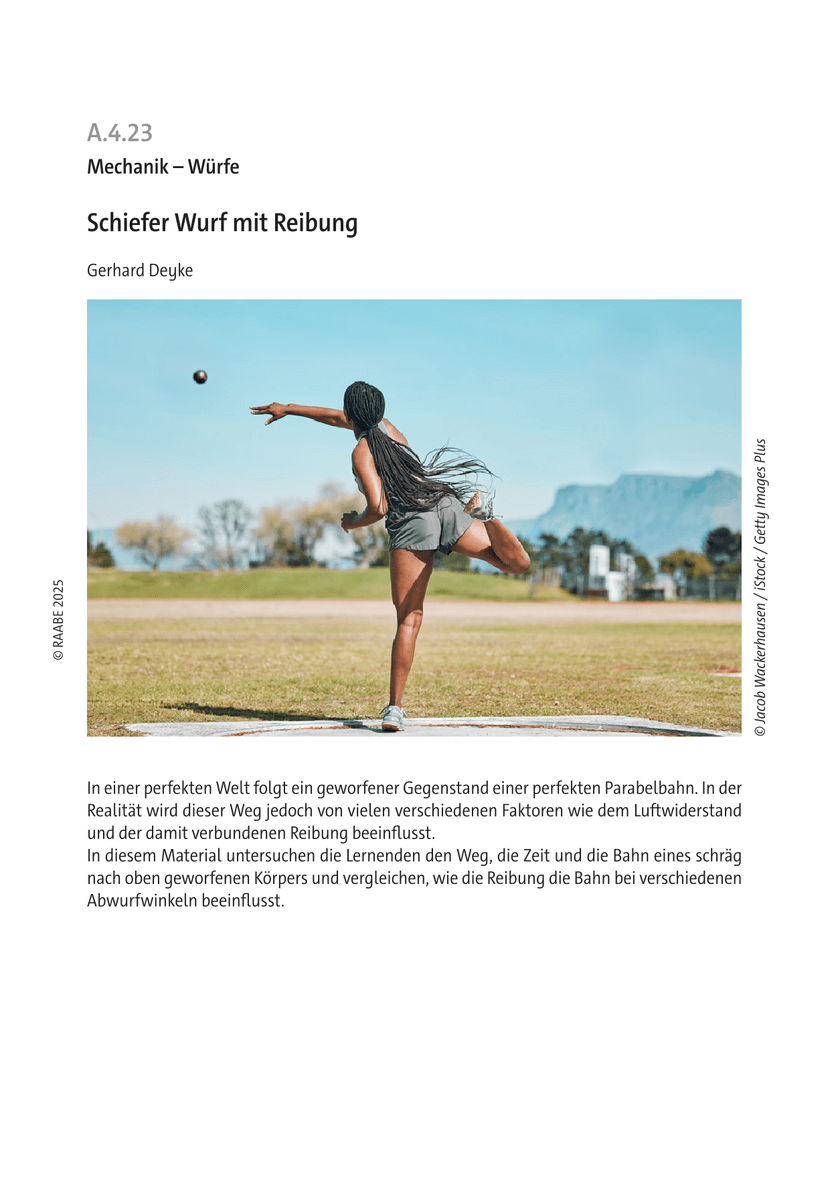 Schiefer Wurf mit Reibung