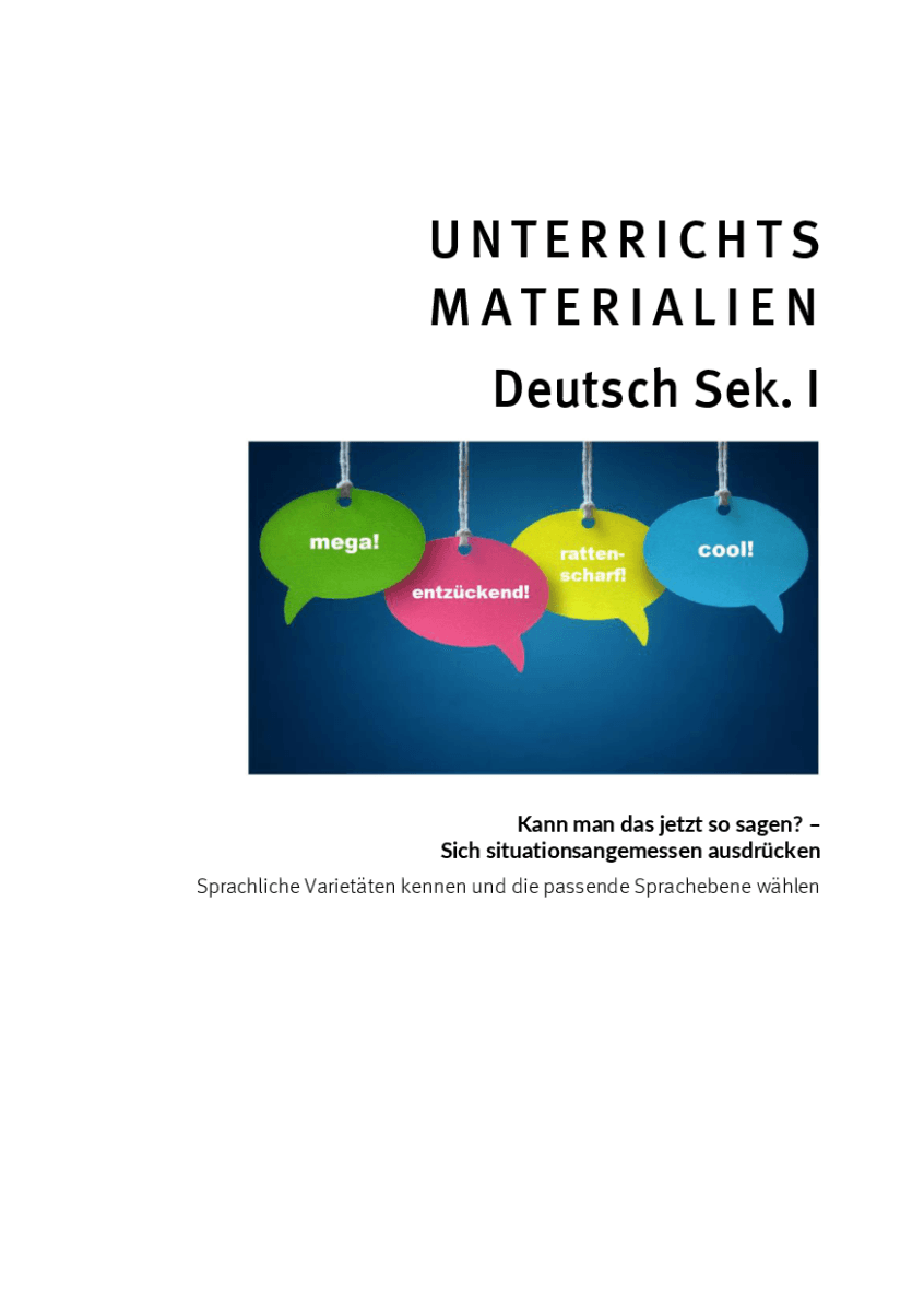 Kann man das jetzt so sagen? - Sich situationsangemessen ausdrücken