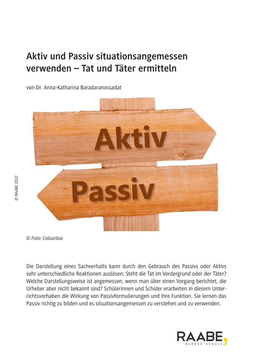 Aktiv und Passiv situationsangemessen verwenden