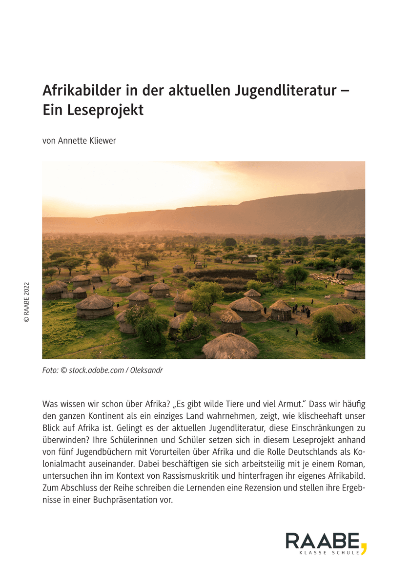 Afrikabilder in der aktuellen Jugendliteratur