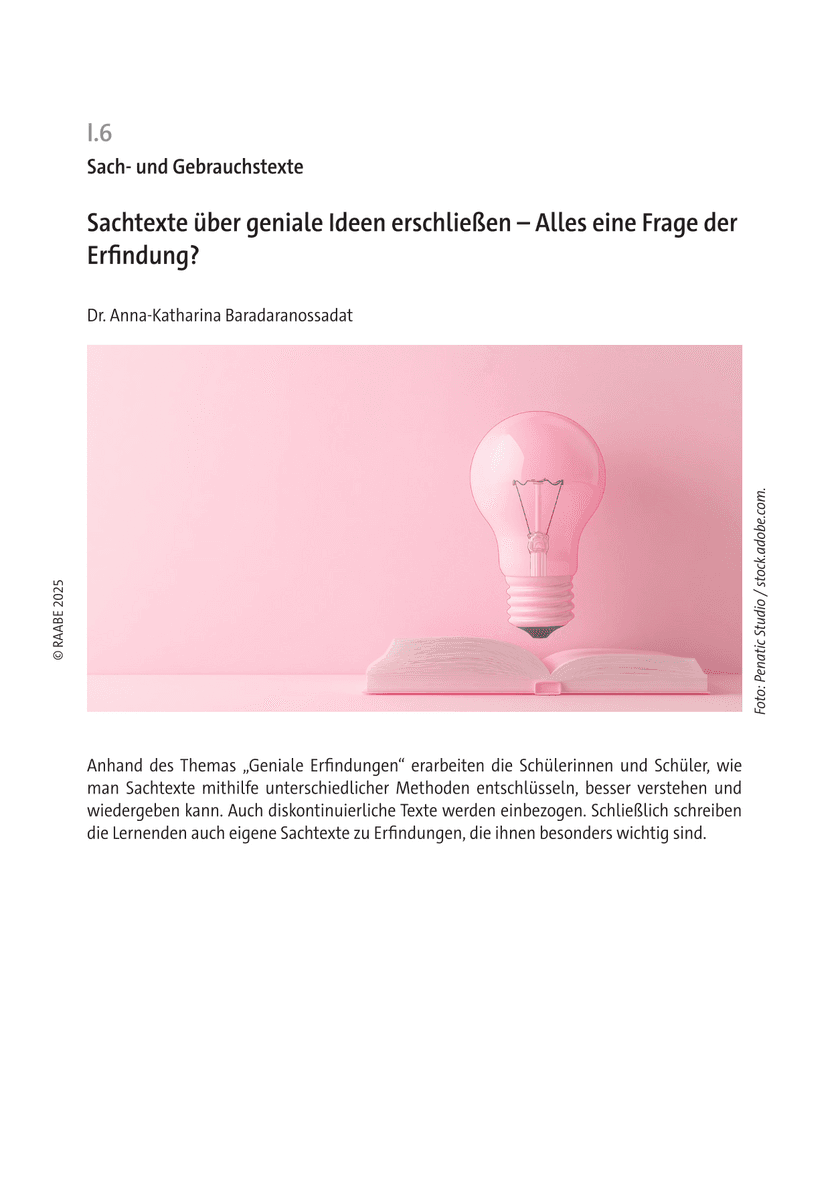Sachtexte über geniale Ideen erschließen