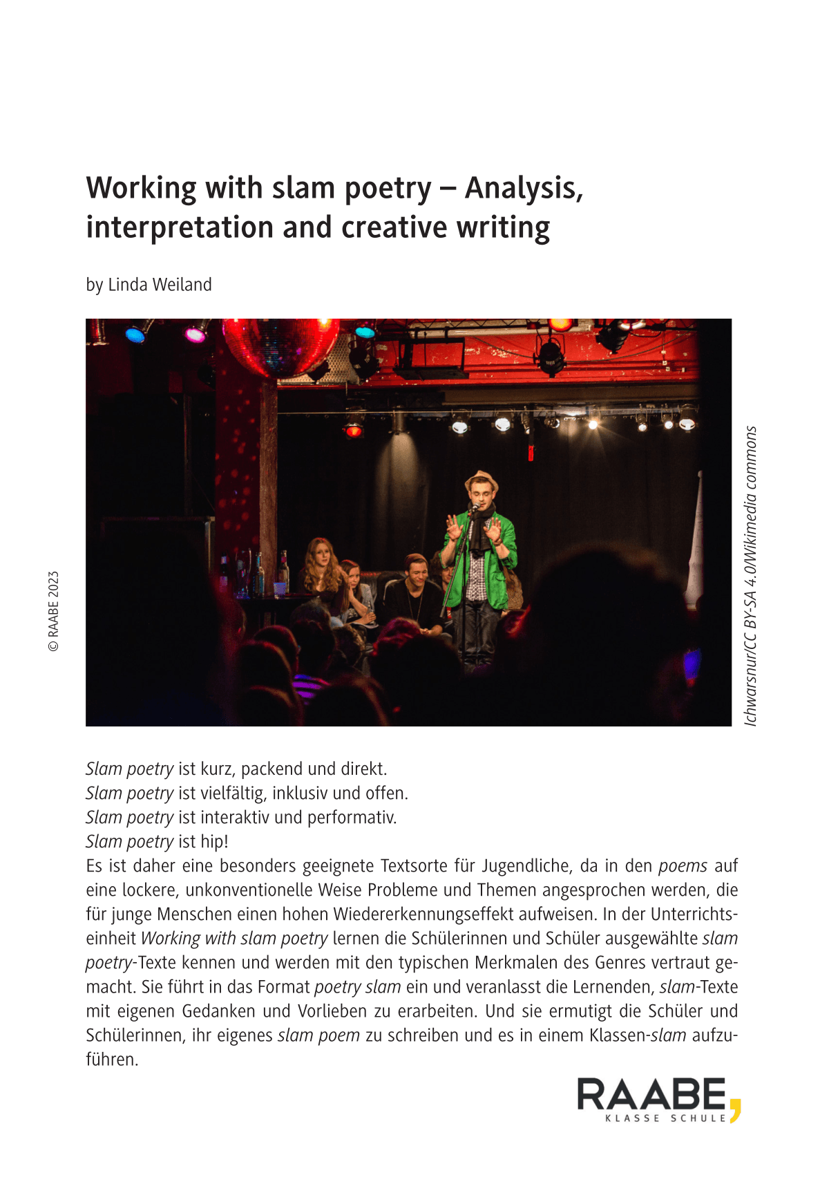 Working with slam poetry