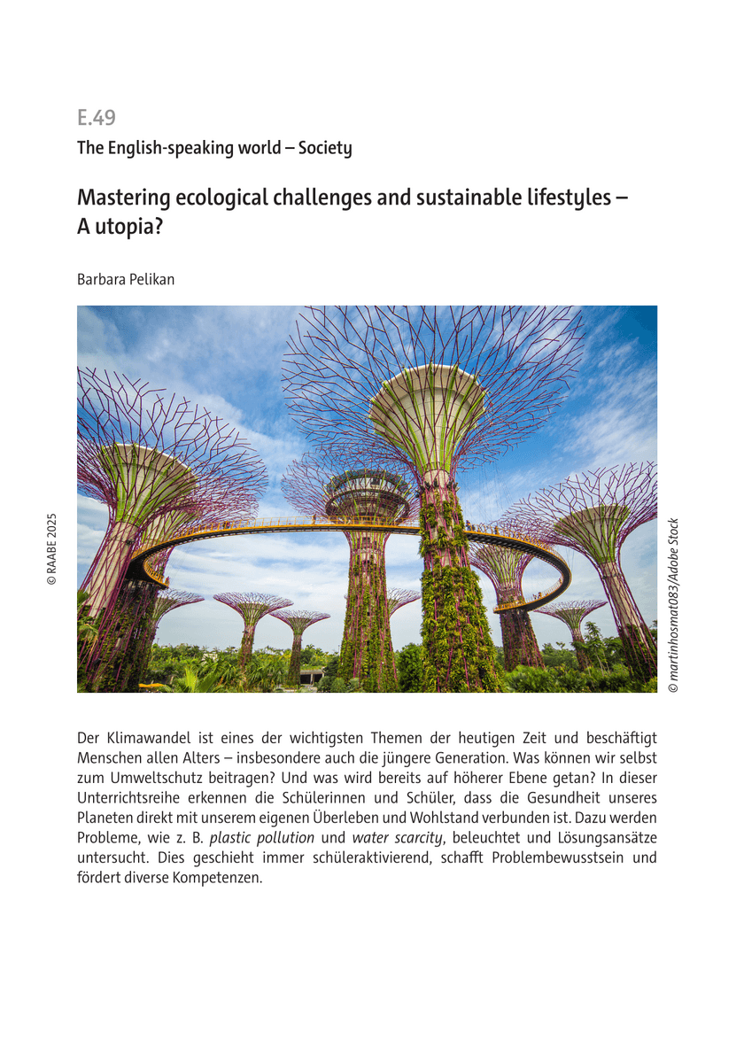 Mastering ecological challenges and sustainable lifestyles