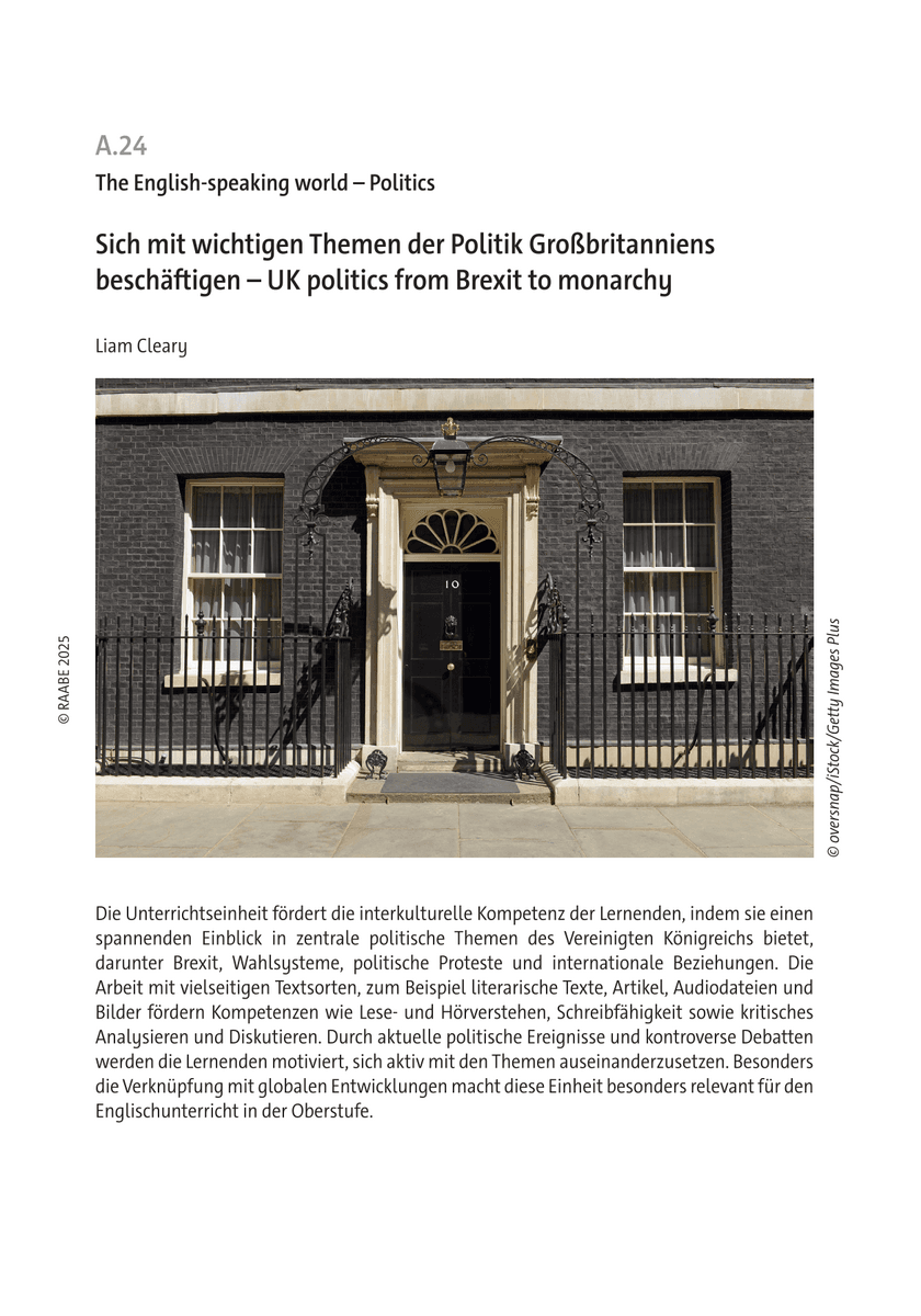 Sich mit wichtigen Themen der Politik Großbritanniens beschäftigen