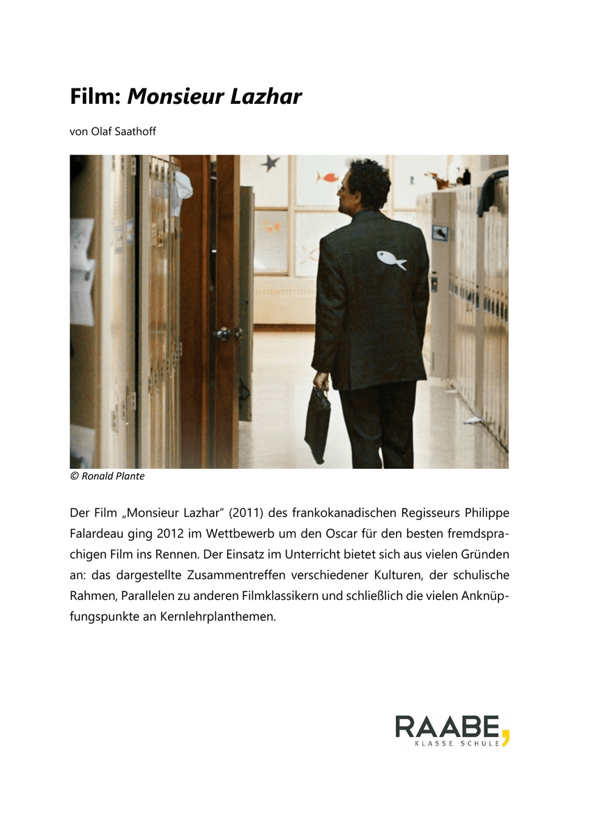 Film: Monsieur Lazhar