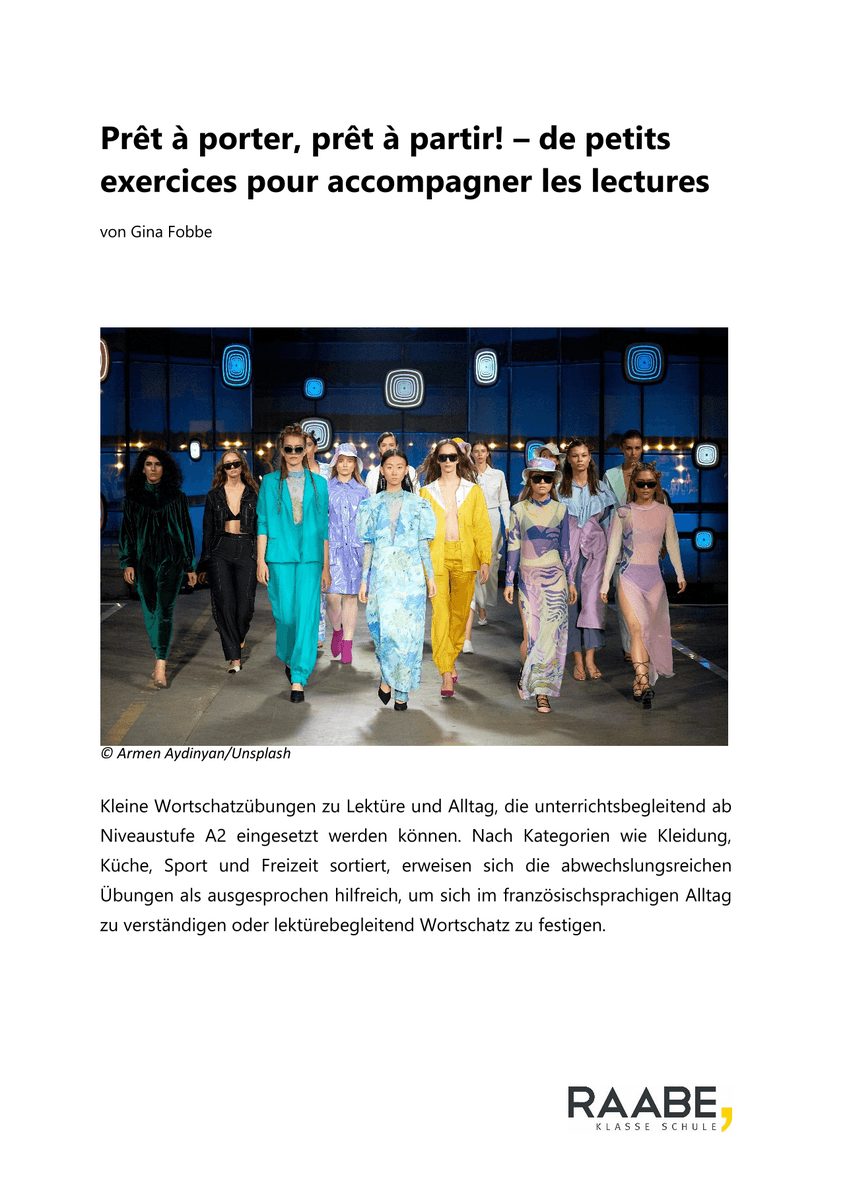 Prêt à porter, prêt à partir!