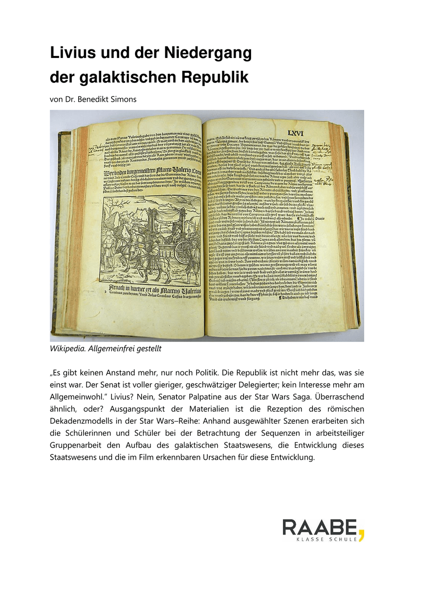 Livius und der Niedergang der Galaktischen Republik