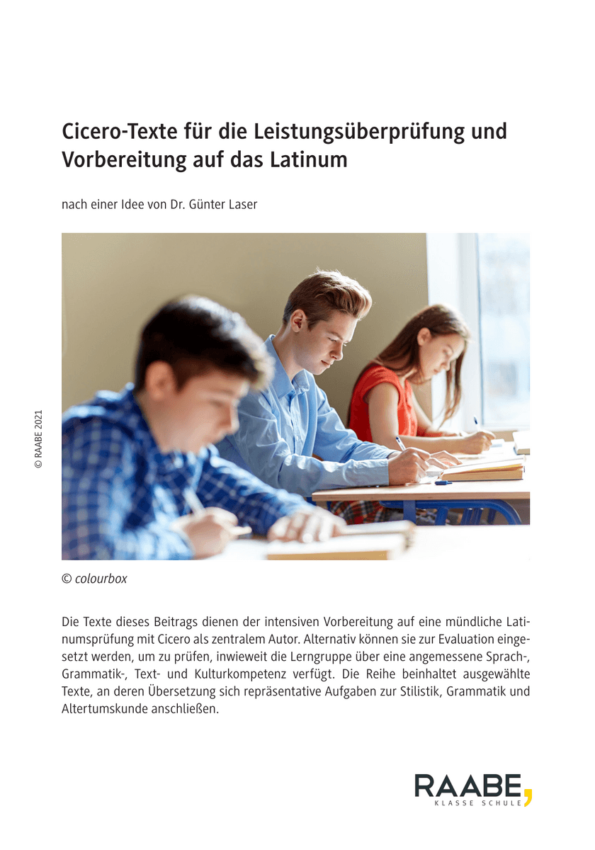 Cicero-Texte für die Leistungsüberprüfung und Vorbereitung auf das Latinum