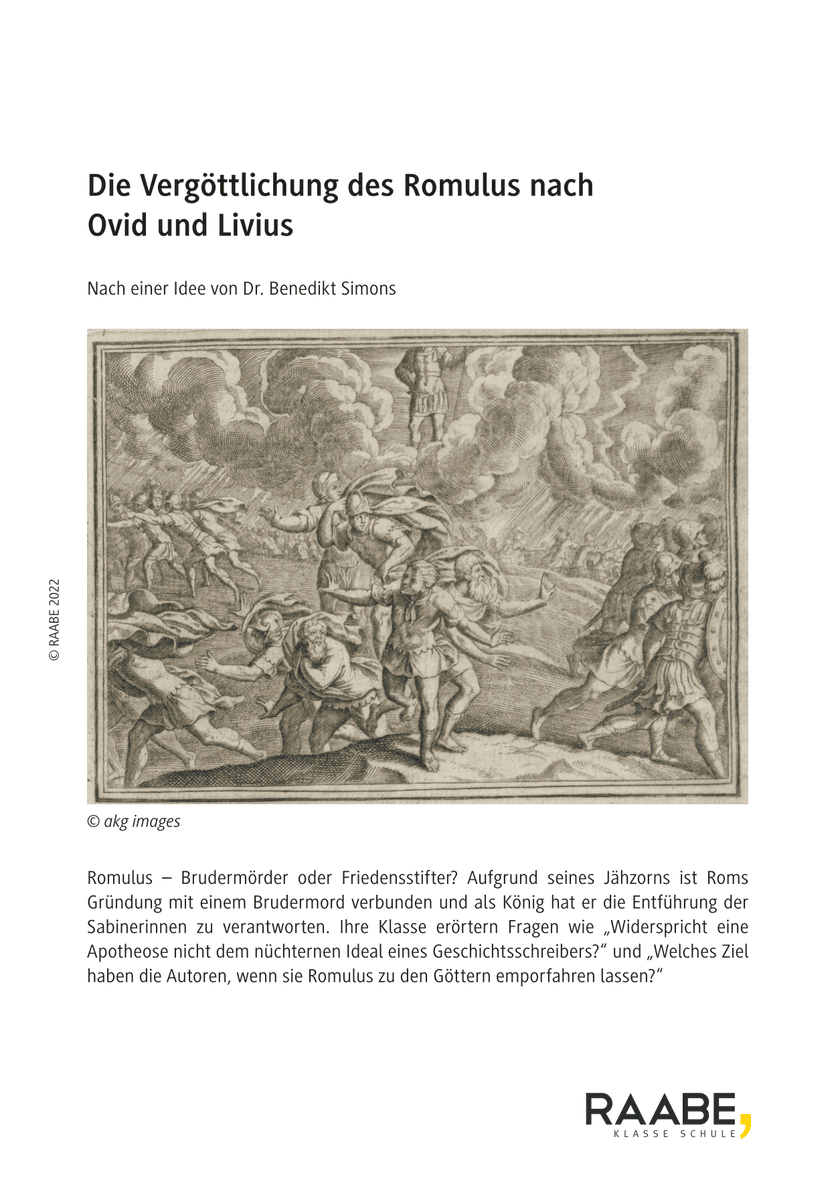 Die Vergöttlichung des Romulus nach  Ovid und Livius